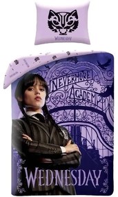 Bavlnené posteľné obliečky Wednesday - motív Nevermore Academy - 100% bavlna - 70 x 90 cm + 140 x 200 cm