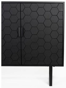 Čierna nízka komoda z borovicového dreva 135x90 cm Linc – White Label