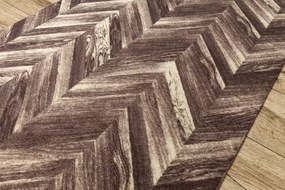 Protišmykový behúň DIGITAL - CHEVRON hnedý / béžový
