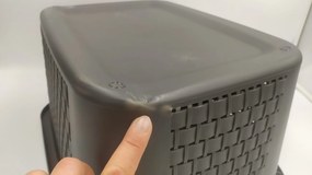 Rotho 2. akosť - Kôš na bielizeň / úložný kôš, kôš na prádlo, RATAN, 22l, antracit