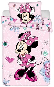 Jerry Fabrics Obliečky do postieľky 100x135 + 40x60 cm - Minnie "Flowers 02"