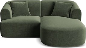 Zelená zamatová rohová pohovka (pravý roh/s leňoškou) Campi – Cosmopolitan Design