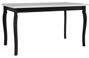 Jedálenský stôl Diesel 80 x 140/180 V, Morenie: biela - L, Farby nožičiek: čierna