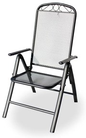 Čierna kovová záhradná stolička – Rojaplast