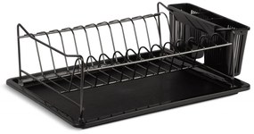 Wellhox Priestranný čierny stojan na riad s odkvapkávacou miskou.