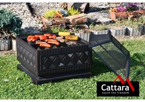Cattara 13009 Ohnisko s poklopom Square, 63,5 x 63,5 x 62 cm