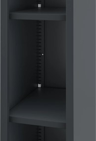 Úzky kovový archivačný regál na dokumenty antracitový, 250x1950x450 mm: TIM