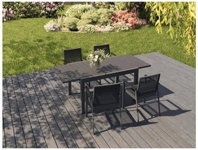 Livarno home Rozkladací záhradný stôl Miami + Záhradná stolička Miami, 4 kusy  (800008470)