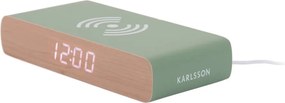 Digitálny budík s bezdrôtovou nabíjačkou Retro Flat LED – Karlsson