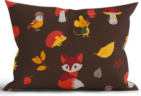 Bavlnená obliečka na vankúš Renforcé 50 × 70 cm - Jesenný les tmavo hnedé