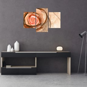 Obraz - Abstraktné ruže ružová s bielym pozadím (90x60 cm)