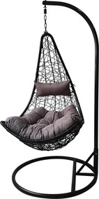 Závěsné křeslo Golarsk šedé/černé