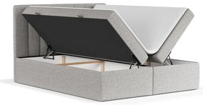 Svetlosivá boxspring posteľ s úložným priestorom 140x200 cm Novento – Maison de Rêve