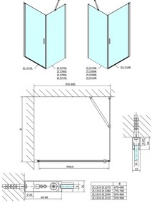 Polysan Polysan, ZOOM obdĺžniková sprchová zástena 1000x700mm, L/P varianta, ZL1210ZL3270