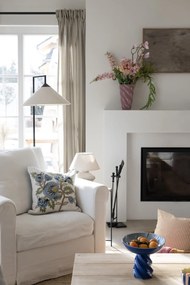 Bloomingville Dekoratívny vankúš s výšivkou Hanna Blue 45 × 45 cm