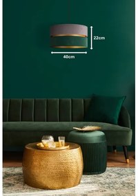 Duolla - Luster na lanku DUO 1xE27/15W/230V pr. 40 cm šedá/zelená/zlatá