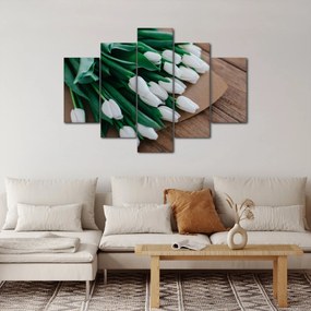 Obraz kytice bielych tulipánov (150x105 cm)