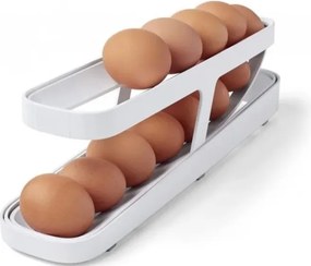 Skladací organizér na vajcia do chladničky - 2 rady - Biela