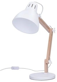 Solight WO57-W − Stolná lampička FALUN 1xE27/25W/230V biela/dub