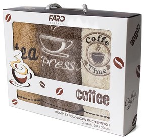Sada bavlnených uterákov Coffee 30x50 cm