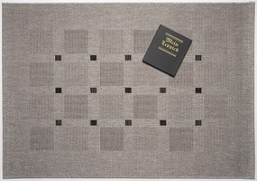 Devos Caby (DC Carpets), Kusový koberec FLOORLUX Silver / Black 20079 Spoltex – na von aj na doma, 80x150, béžová, chodba / predsieň