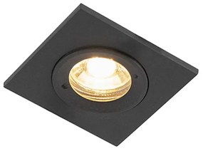 Moderné zapustené bodové svetlo čierne štvorcové IP44 - Xena