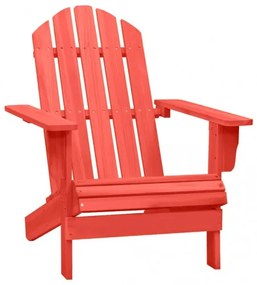 vidaXL Záhradná stolička Adirondack jedľový masív červená-