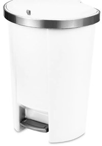 Biely nášľapný plastový odpadkový kôš 50 l – Addis