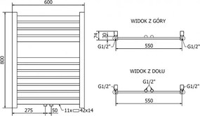 Mexen Uran, vykurovacie teleso 800x600 mm, 331 W, zlatá lesklá, W105-0800-600-00-50