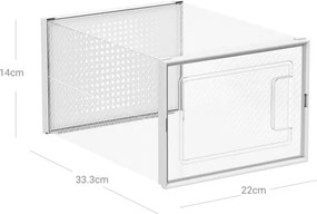 Úložné boxy na topánky biele ABO-E1008 WT (8 ks)