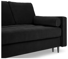 Čierna zamatová rozkladacia pohovka Milo Casa Santo