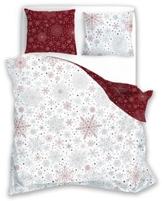 Francúzske bavlnené DELUXE obliečky SNOWFLAKE 200x220cm so zipsom