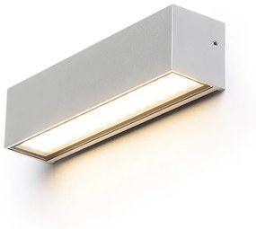 RENDL R13527 CAMARGUE LED vonkajšie svietidlo, up - down IP65 striebornosivá satinované sklo