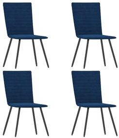 Jedálenské stoličky 4 ks, modré, zamat 287805