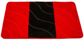 Sada kúpeľňových koberčekov FIORI červená / čierna, pruhy
