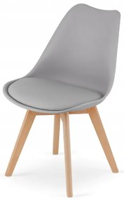 Jedálenský set 1+4, stôl KAMI 80x80 biely + stolička BALI MARK sivá
