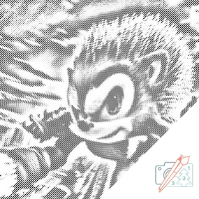 Gario Bodkovanie Ježko sonic Rozmery: 50 x 50 cm, Rámovanie: S vnútorným rámom, Farba bodiek: Modrá