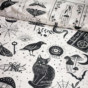 Čierne/béžové obliečky na jednolôžko 135x200 cm Enchanted Witchcraft – Catherine Lansfield