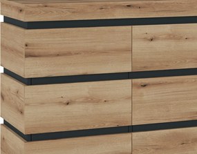 Úložná komoda Corte, dub coast/tmavo šedá