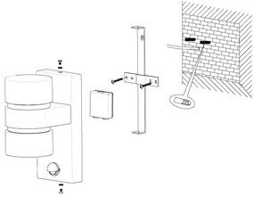 Eglo 96277 - LED Vonkajšie nástenné svietidlo s čidlom ATOLLARI 2xLED/6W