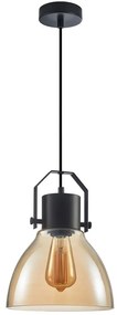 ITALUX PND-22371-1-BK+AMB - Luster na lanku DARLENA 1xE27/40W/230V čierna/hnedá