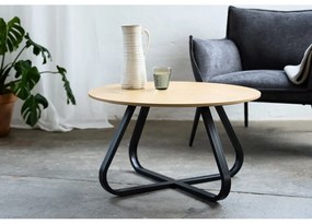 Okrúhly konferenčný stolík s doskou v dubovom dekore v prírodnej farbe ø 80 cm Cesura – Unique Furniture