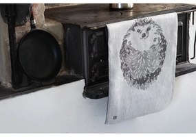 Ľanová utierka Silli 46x70, sivo-čierna