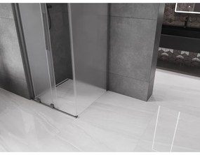 Mexen Velar, sprchový kút s posuvnými dverami 90 x 90 cm, 8mm sklo námraza, grafit brúsený, 871-090-090-31-66