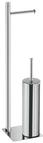 Gedy - Stojaca WC kefa s držiakom na toaletný papier TRILLY lesklý chróm