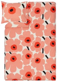 Obliečky Unikko 150x210 50x60, bavlnené, béžovo-oranžové