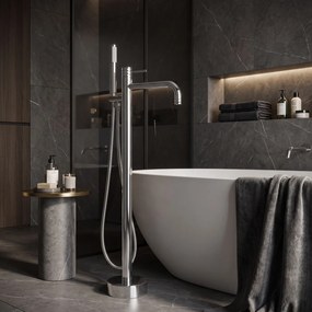 Rea Lungo Diamond, voľne stojaca vaňová batéria, chrómová, REA-B2250