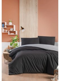 Čierno-sivé bavlnené obliečky na dvojlôžko/predĺžené s plachtou 200x220 cm - Mila Home