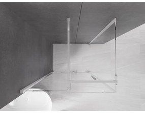 Mexen Velar, sprchový kút s posuvnými dverami 90(dvere) x 70(stena) cm, 8mm číre sklo, chrómový profil, 871-090-070-01-01