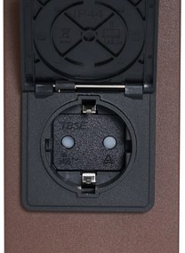 Priemyselný vonkajší stĺpik hrdzavo hnedej farby s dymovým sklom 50 cm so súmrakovým senzorom - Dánsko